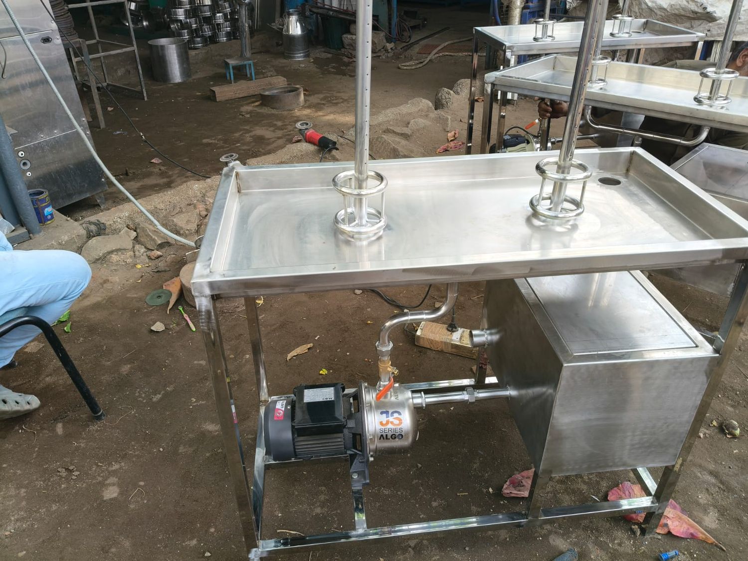 SS Work Table with Wash Sink — Leader workshop